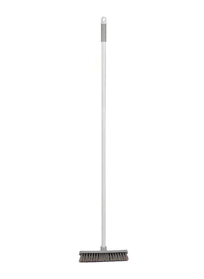 Royalford 26 cm Floor Hard Broom with Long Handle- RF12851/ Large and Wide Head, Compatible with All Flooring Types/ Ideal for Sweeping and Cleaning Room, Bathroom, Kitchen, Tiles, Concrete Floors, etc./ Highly Durable, Light-Weight and Elegant Design/ Grey - Image 1